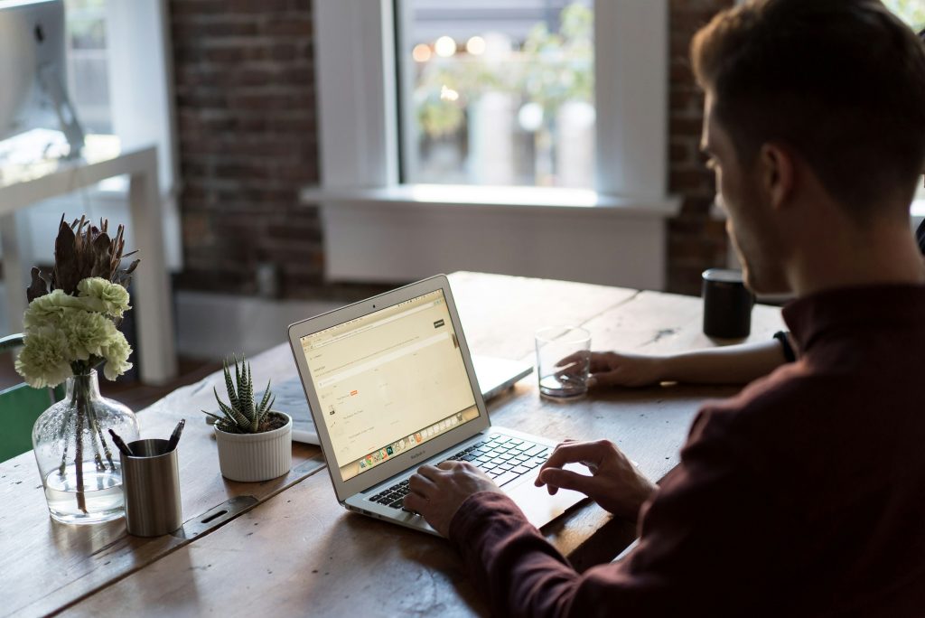 man using computer